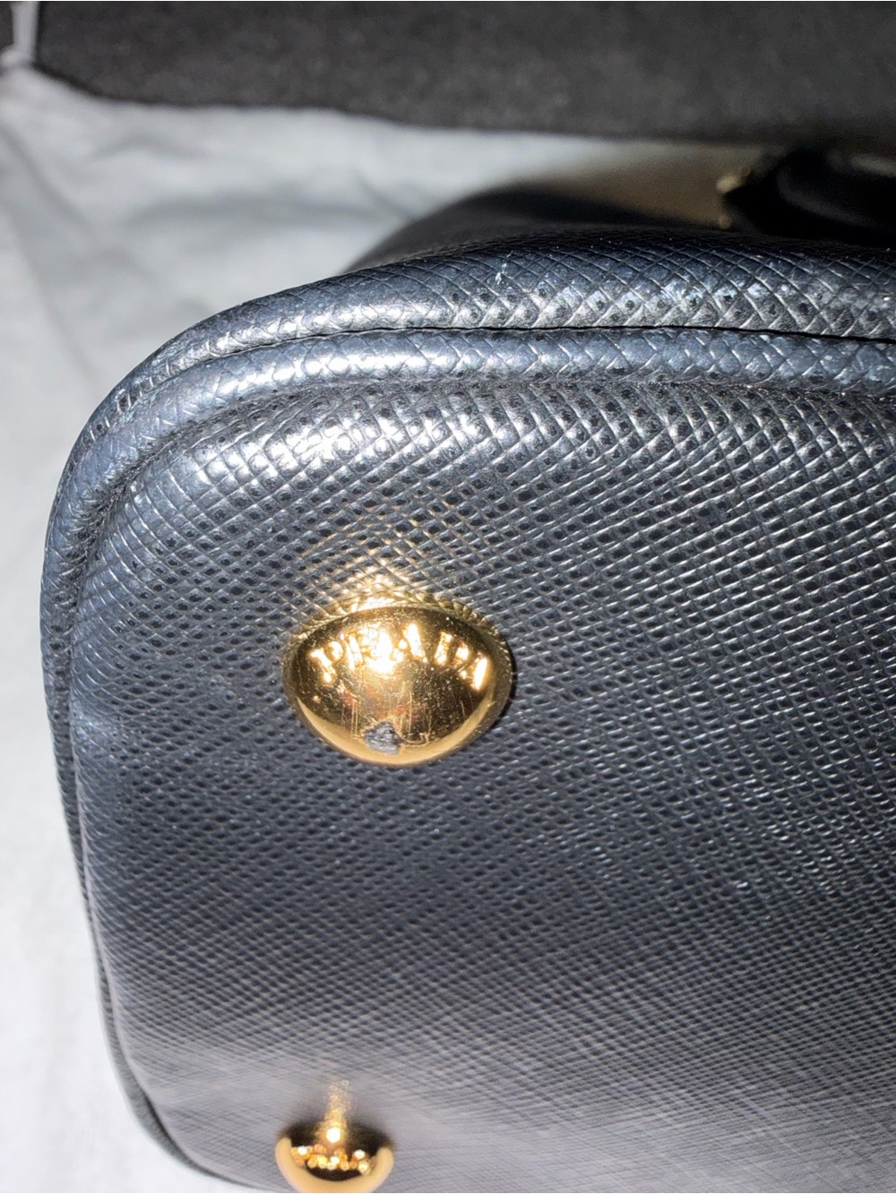Prada Black Saffiano Satchel with Gold Hardware and Removable Strap - Picture 8 of 16